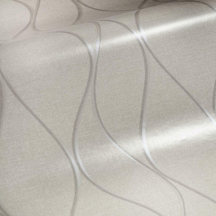 Beige Lasky Wave Ogee 16.5' L x 20.5" W Peel and Stick Wallpaper Roll, (Set of 3)