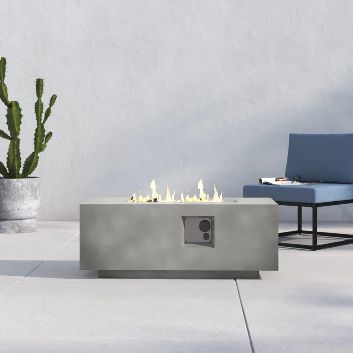 16"H x 42"W x 20"D Latitude Concrete Propane Outdoor Fire Pit Table