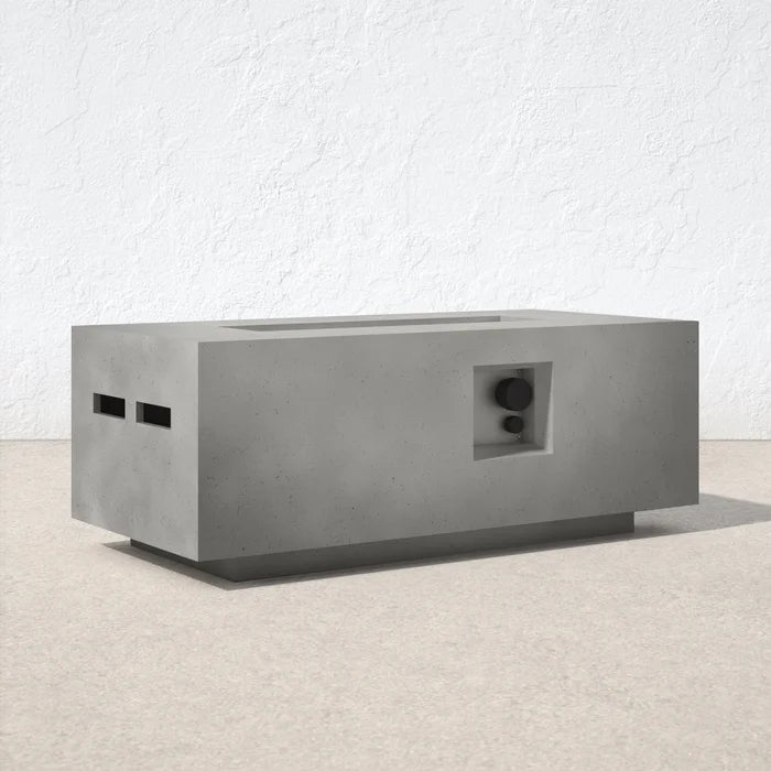 16"H x 42"W x 20"D Latitude Concrete Propane Outdoor Fire Pit Table