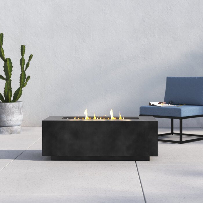 16"H x 42"W x 20"D Latitude Concrete Propane Outdoor Fire Pit Table