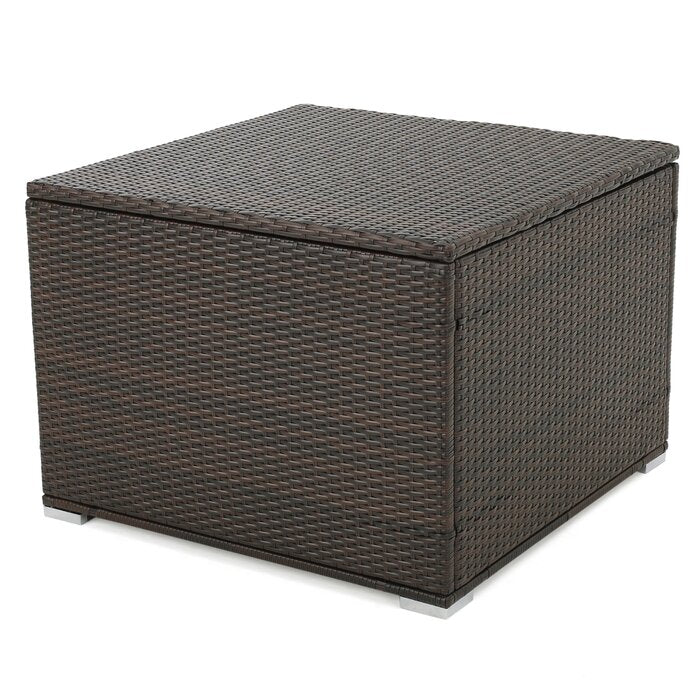 Benbow 70 Gallons Gallon Water Resistant Wicker Deck Box in Multi-Brown