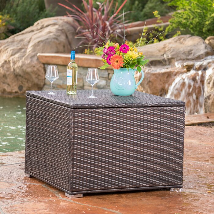 Benbow 70 Gallons Gallon Water Resistant Wicker Deck Box in Multi-Brown