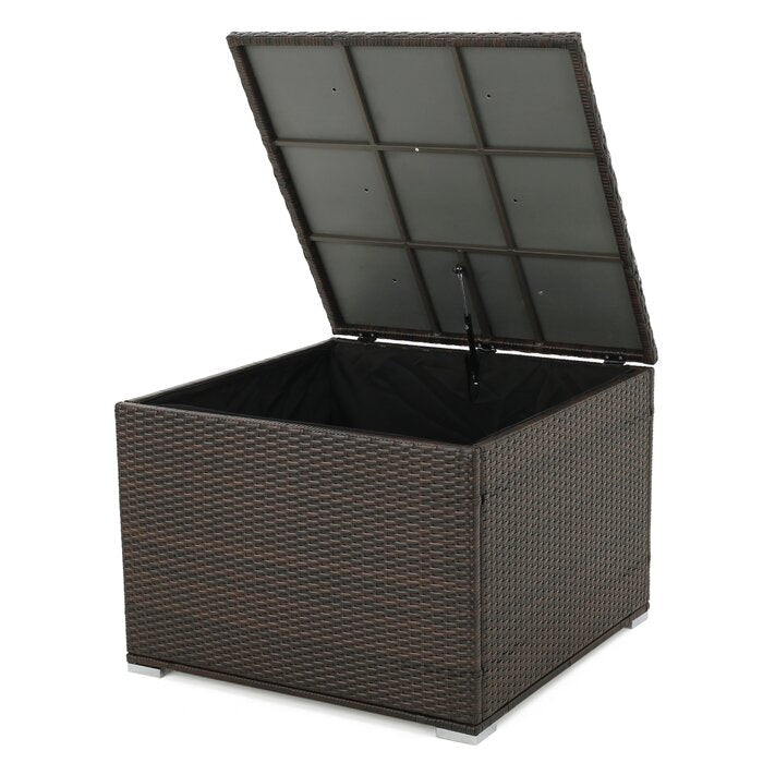Benbow 70 Gallons Gallon Water Resistant Wicker Deck Box in Multi-Brown