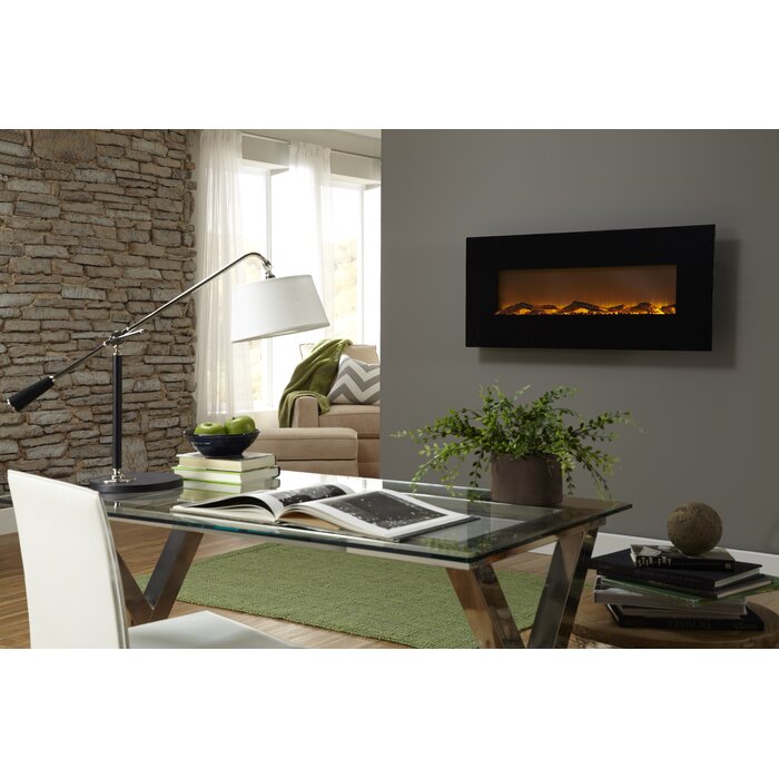 Black Frame Lauderhill 50.375'' W Electric Fireplace