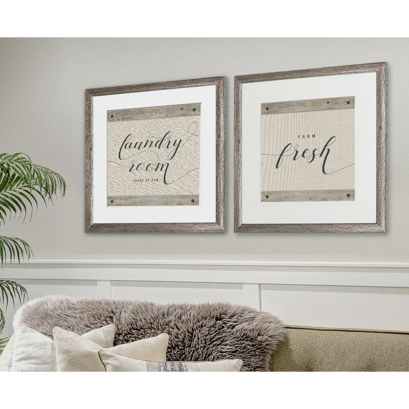 Laundry Room - 2 Piece Picture Frame Textual Art Set on Canvas KB2345-A6-B1-P1