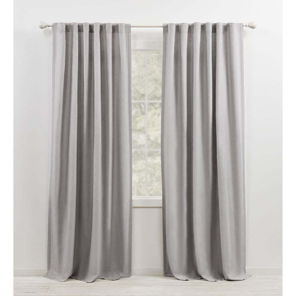 Lauren Ralph Lauren Leanne Back Tab/Rod Pocket Curtain Two-Panels - 96" x 50" - Dove Grey