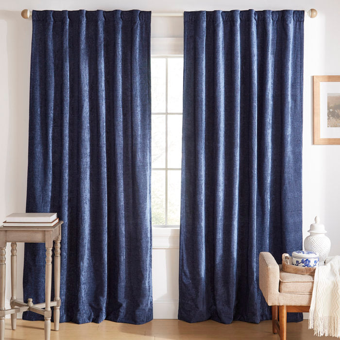 50" W x 84" L Jenkins Solid Semi-Sheer Tab/Rod Pocket Single Curtain Panel, (Set of 2)