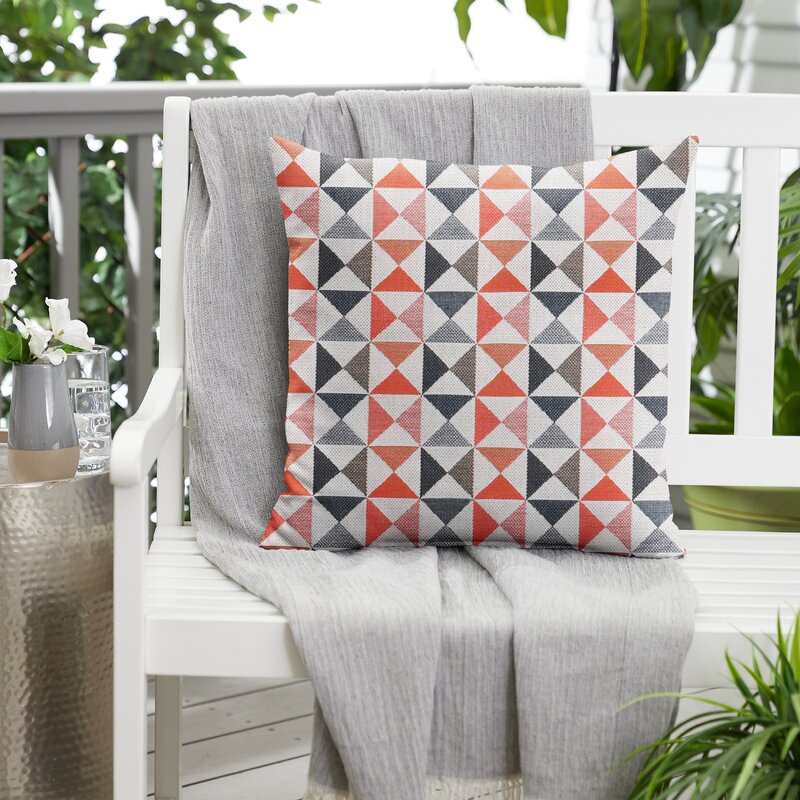 18" x 18" Lavonia Sunbrella Indoor / Outdoor Geometric Throw Pillow