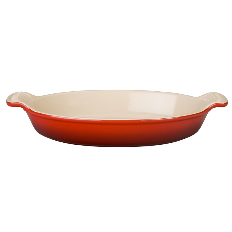 1.5" H x 9.5" W x 6.75" L Cerise Le Creuset Heritage Oval Au Gratin Dish LC543