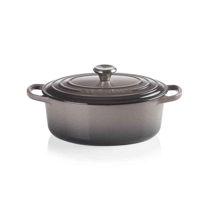 5 Qt Le Creuset Oyster Enameled Cast Iron Oval Dutch Oven