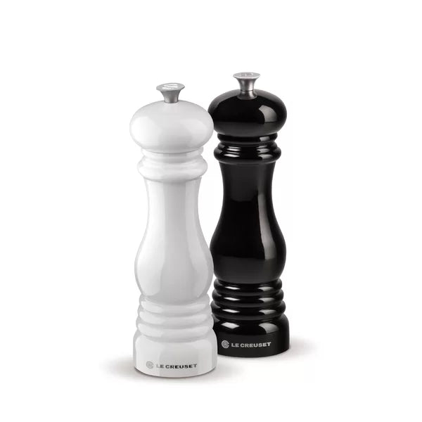 Black/White Le Creuset Set of 2 Salt and Pepper Mills