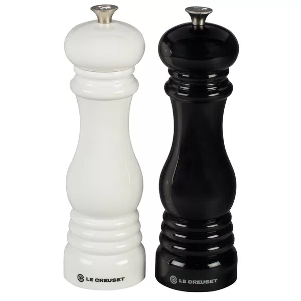 Black/White Le Creuset Set of 2 Salt and Pepper Mills