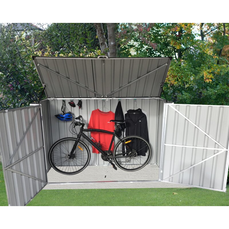 6' W x 4' D Lean To Garbage Metal Horizontal Storage Shed (#K4876)