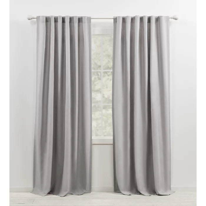 Leanne Linen Semi-Sheer Rod Pocket Single Curtain Panel, 50" x 108"