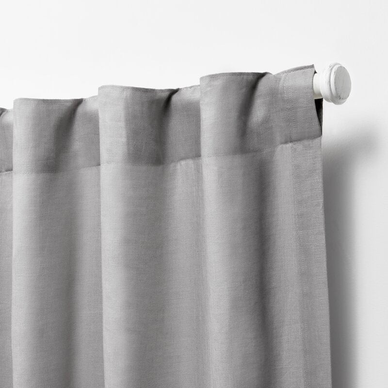 Leanne Linen Semi-Sheer Rod Pocket Single Curtain Panel, 50" x 63" (set of 2)
