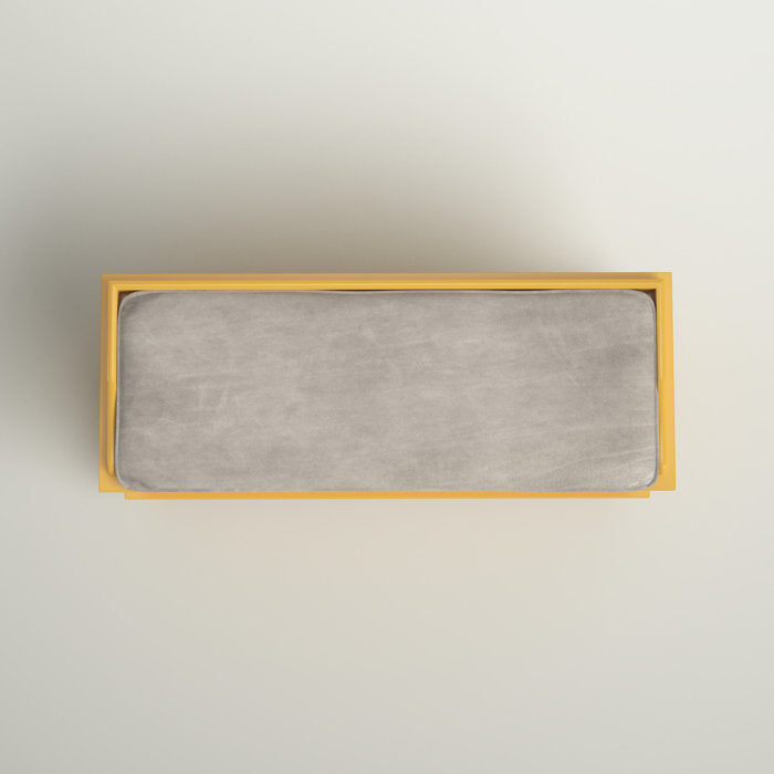 Banana Yellow Lechner Velvet Cabinet Storage Bench