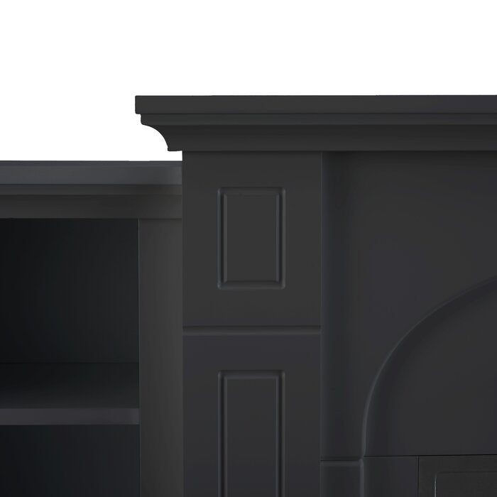 Black Lederer 72.5'' W Electric Fireplace
