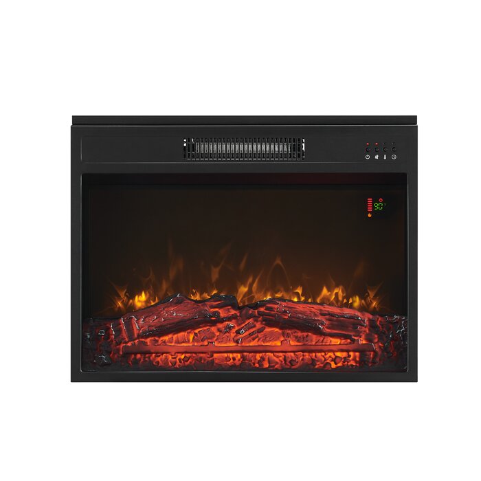 Black Lederer 72.5'' W Electric Fireplace