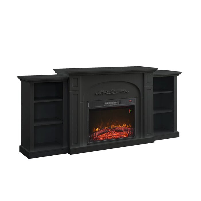 Black Lederer 72.5'' W Electric Fireplace