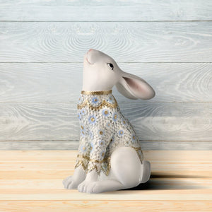 Ledet Floral Dressed Sitting Bunny Figurine 7008