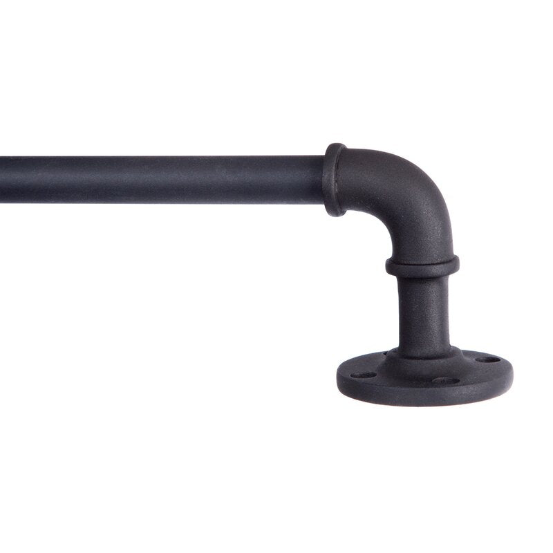 Black Ledya Adjustable 0.63" Curtain Rod MG546