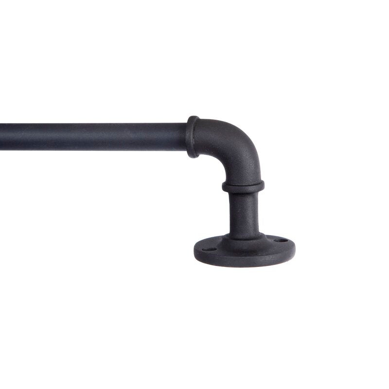 Black Ledya Adjustable 0.63" Curtain Rod MG546