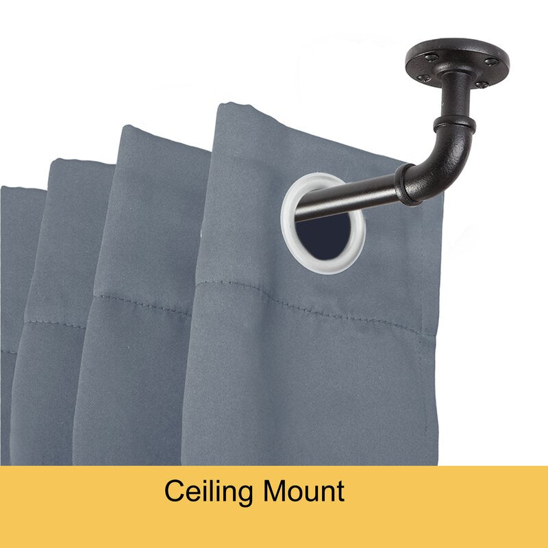 Black Ledya Adjustable 0.63" Curtain Rod MG546