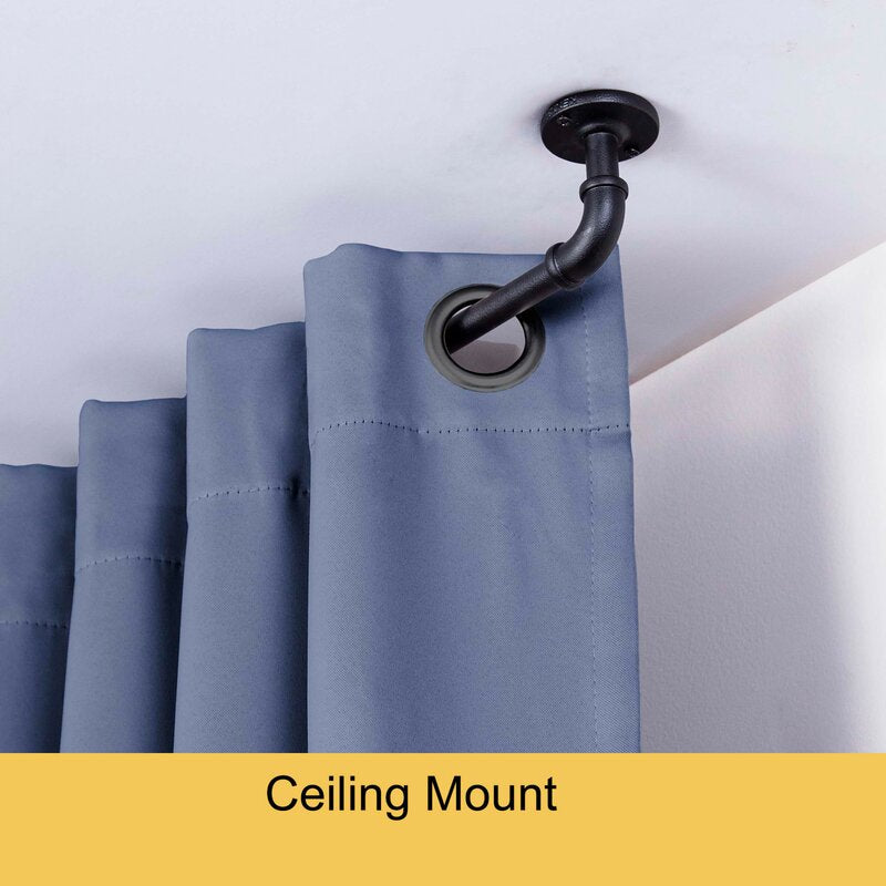 Black Ledya Adjustable 0.63" Curtain Rod MG546