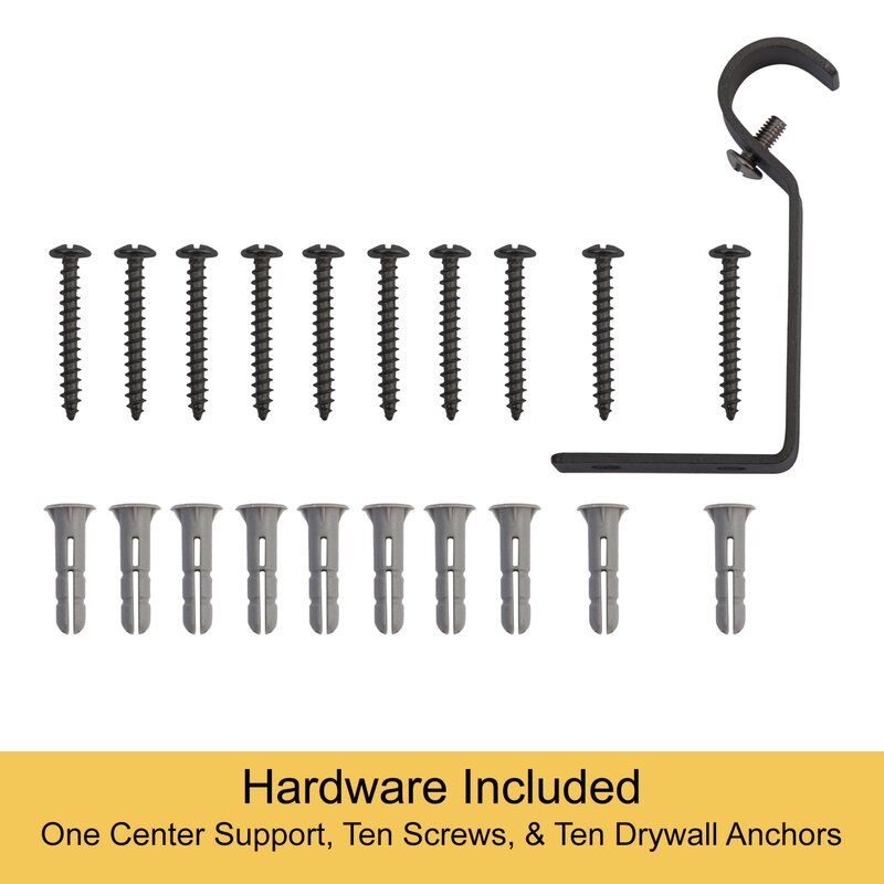 Black Ledya Adjustable 0.63" Curtain Rod MG546