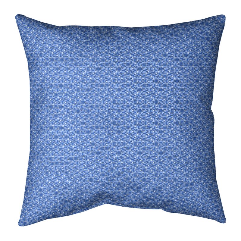 14" x 14" Blue/White Leffel Hexagonal Lattice Square Pillow Cover, B121-LC187
