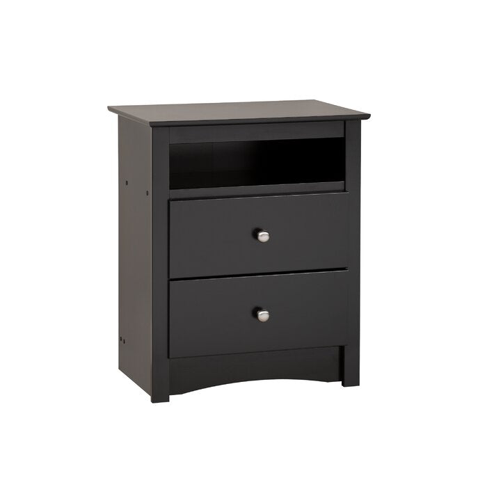 Black Legrand 2 Drawer Nightstand  LX5437