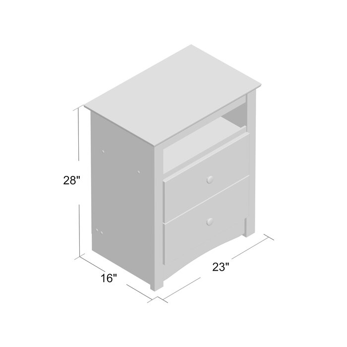 Black Legrand 2 Drawer Nightstand  LX5437