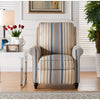 Leni Manual Recliner, Blue Stripe Polyester Blend (#K5922)