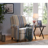Leni Manual Recliner, Blue Stripe Polyester Blend (#K5922)
