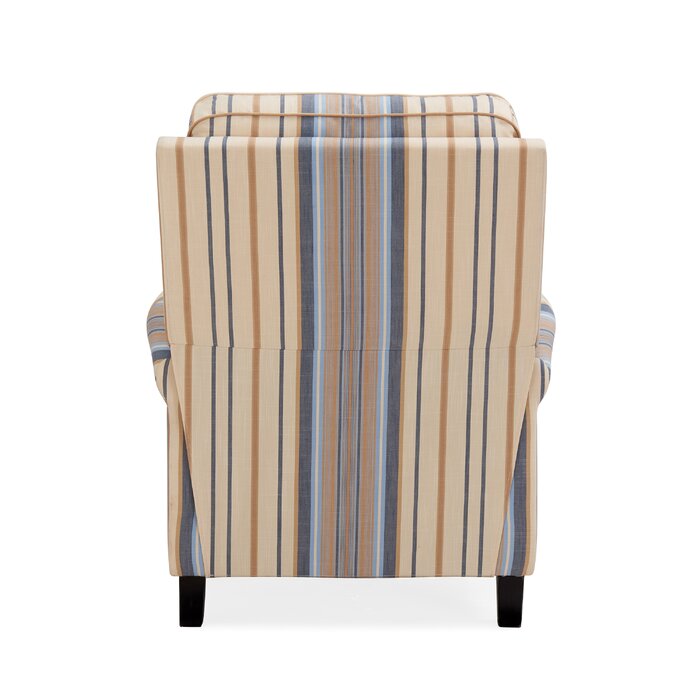 Leni Manual Recliner, Blue Stripe Polyester Blend (#K5922)