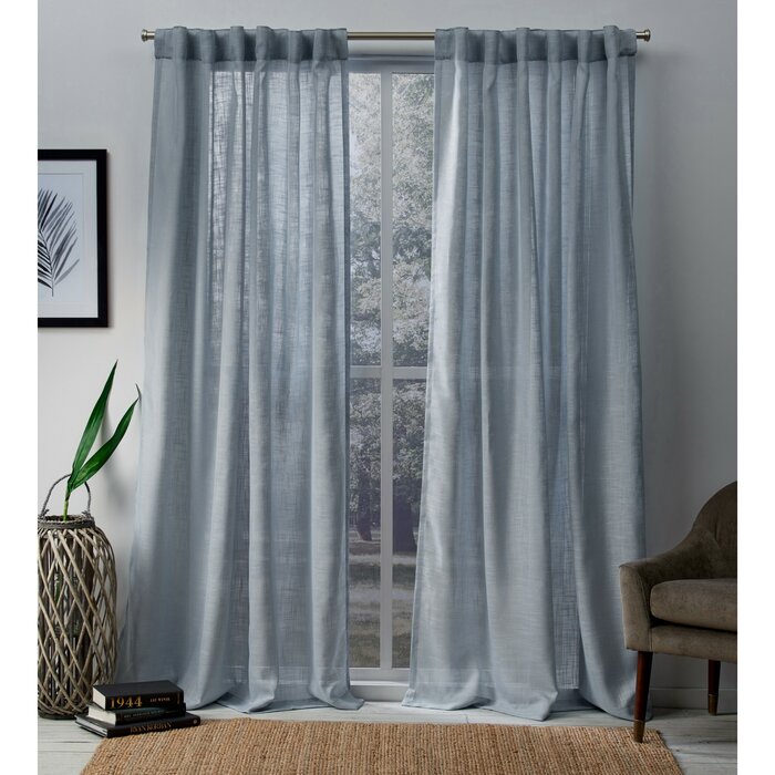 Leon Polyester Semi-Sheer Curtain Pair (Set of 2)