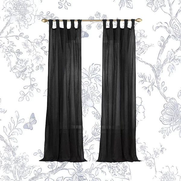 Liebert Solid Semi-Sheer Tab Top Single Curtain Panel 50" x 63"