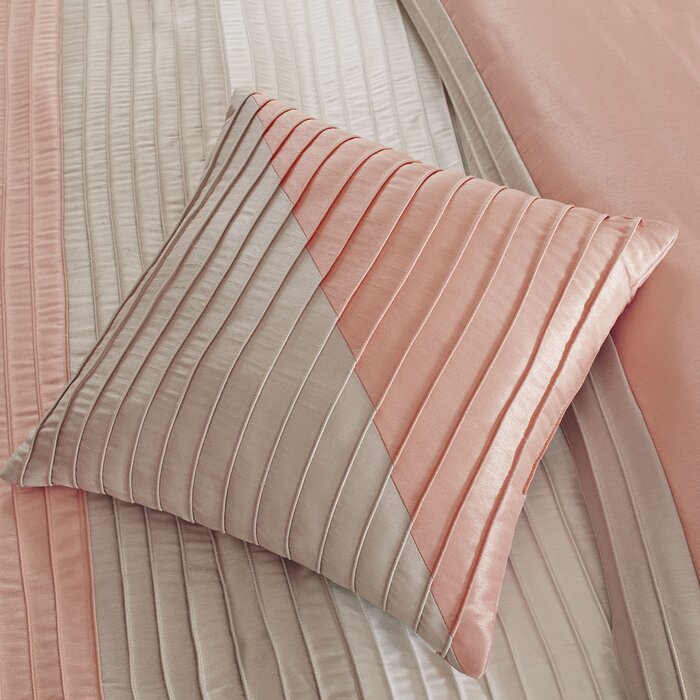 Black/Gray Liesel Striped 7 Piece Comforter Set SC488