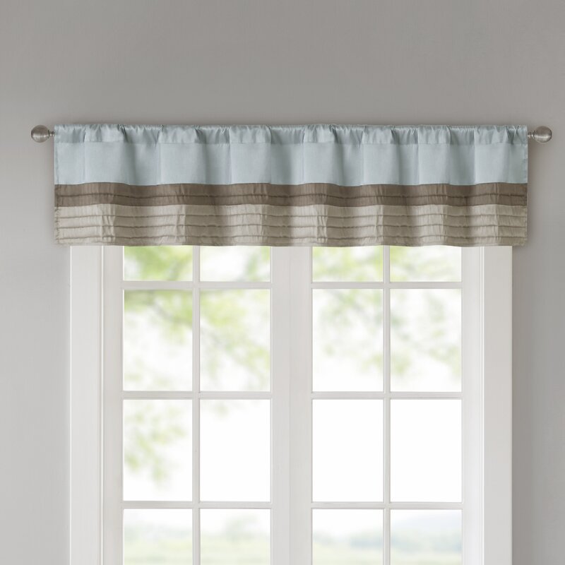 Blue Liesel Striped Tailored 50'' Window Valance B130-DS630