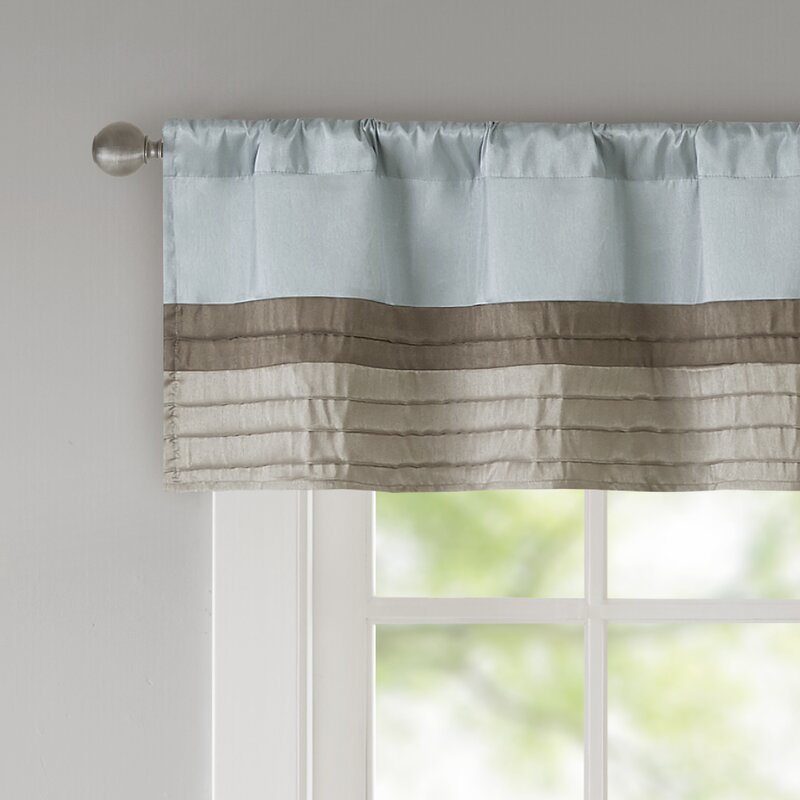 Blue Liesel Striped Tailored 50'' Window Valance B130-DS630