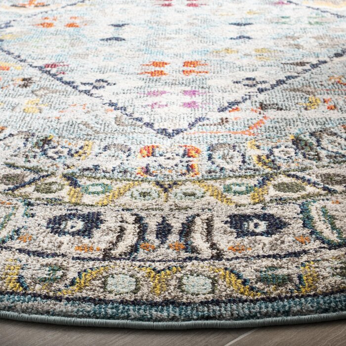Oriental Blue/Light Gray Area Rug 5' x 5' #LX4010