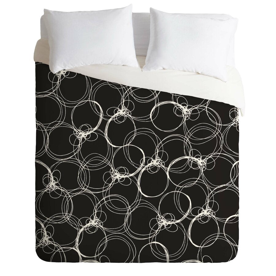 Black And White Microfiber Modern & Contemporary Duvet Cover B6-DR3020