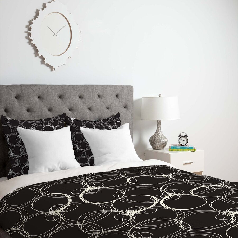 Black And White Microfiber Modern & Contemporary Duvet Cover B6-DR3020