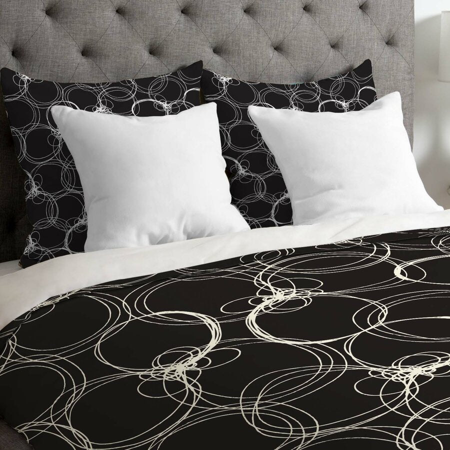 Black And White Microfiber Modern & Contemporary Duvet Cover B6-DR3020