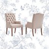 Beige Lila Tufted Linen Arm Chair