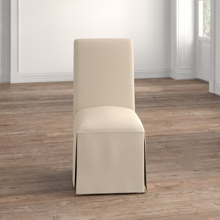 Upholstered Solid Back Skirted Side Chair (HA500)