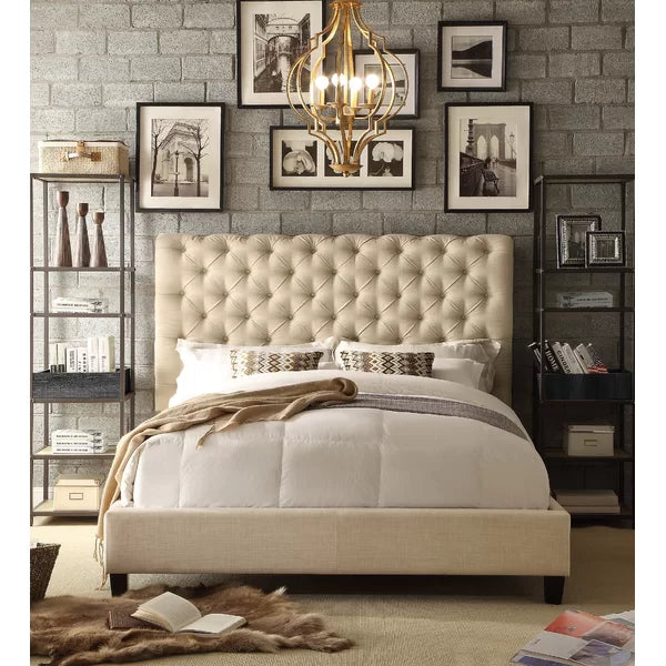 Beige Lilyana Low Profile Standard Bed Queen