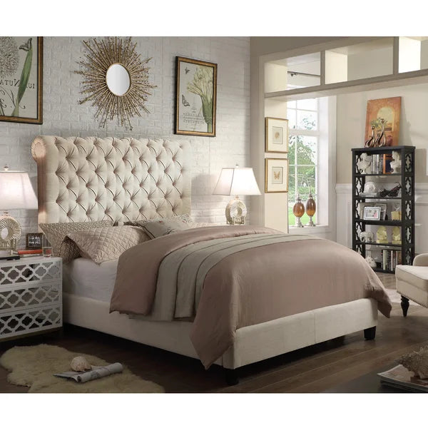 Beige Lilyana Low Profile Standard Bed Queen