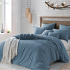 King/Cal.King Duvet Cover + 2 Pillowcases Blue Dusk Lincoln Microfiber 3 Piece Duvet Cover Set KB1341-A5-B1-P2