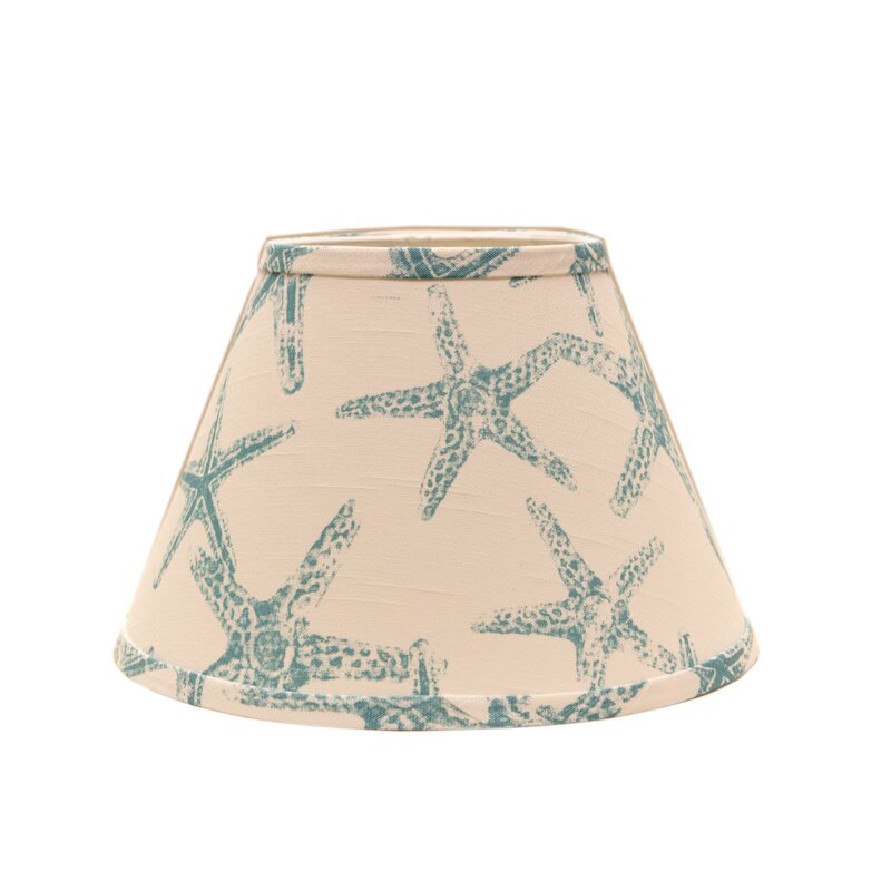 4.5" H x 5" W x 5" D Linen Empire Lamp Shade ( Clip On ) in Blue/Beige